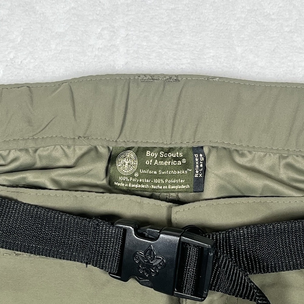 Boy Scouts Of America Pants XL Green Switchback Convertible Cargo Belt Unhemmed - Picture 4 of 11